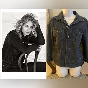 Women's Black Gray H&M Denim Jean Jacket